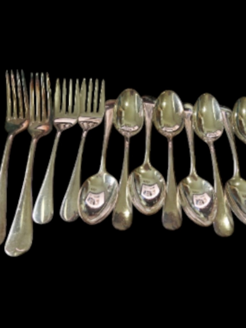 Set of 12 BIRKS Regency Silverplate Forks and Spoons